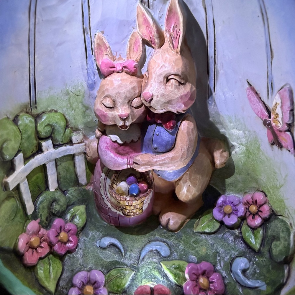 Easter Egg with Bunnies Spring Love Figurine light Up Jim Shore - Picture 4 of 16